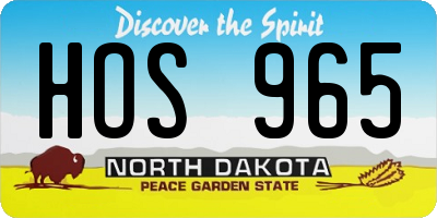 ND license plate HOS965