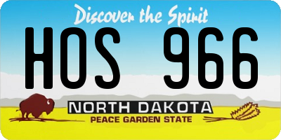 ND license plate HOS966
