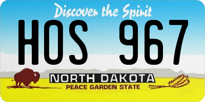 ND license plate HOS967