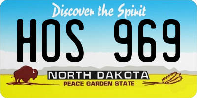 ND license plate HOS969