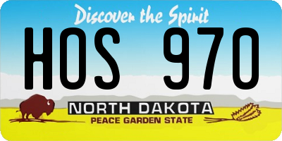 ND license plate HOS970