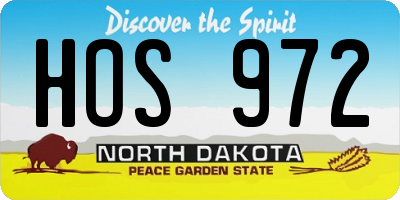 ND license plate HOS972