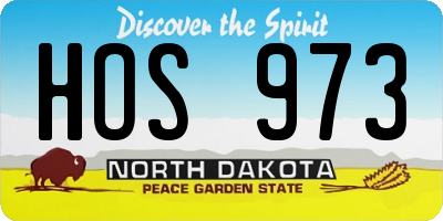 ND license plate HOS973