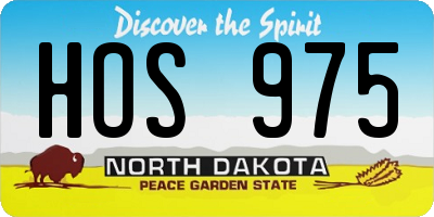 ND license plate HOS975