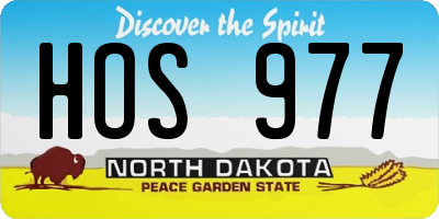 ND license plate HOS977