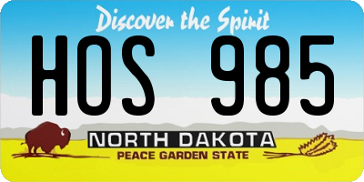ND license plate HOS985