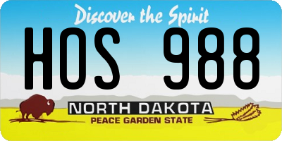 ND license plate HOS988
