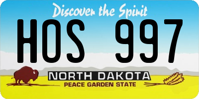 ND license plate HOS997