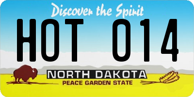 ND license plate HOT014