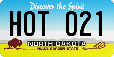 ND license plate HOT021