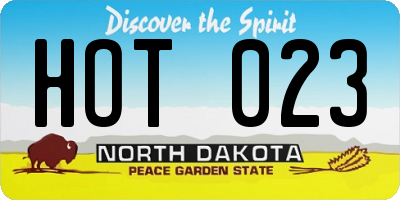 ND license plate HOT023