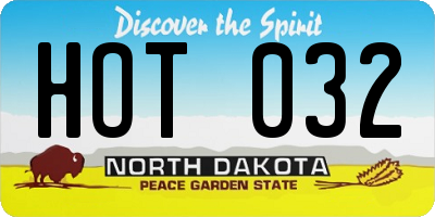 ND license plate HOT032