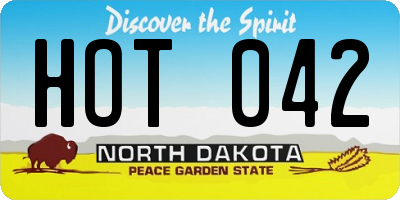 ND license plate HOT042