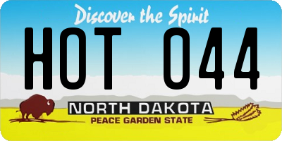 ND license plate HOT044