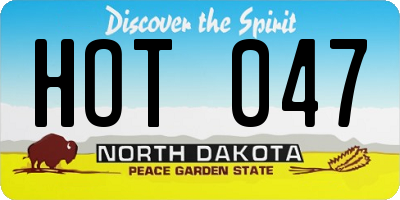 ND license plate HOT047