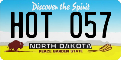 ND license plate HOT057