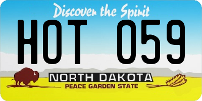 ND license plate HOT059