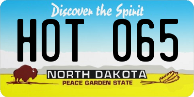 ND license plate HOT065