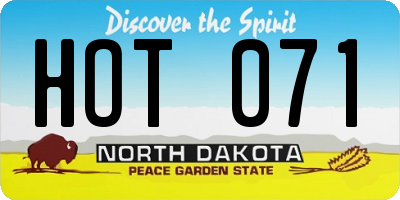 ND license plate HOT071