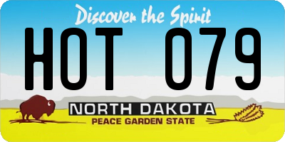 ND license plate HOT079