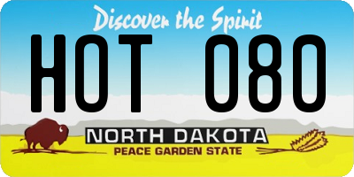 ND license plate HOT080