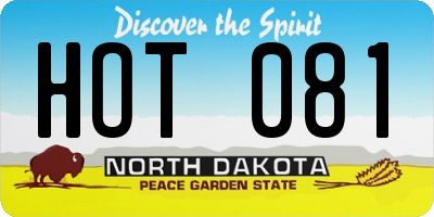 ND license plate HOT081