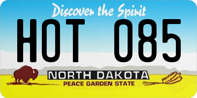 ND license plate HOT085