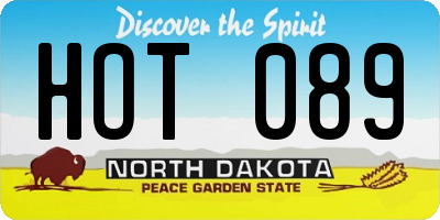 ND license plate HOT089