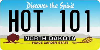 ND license plate HOT101
