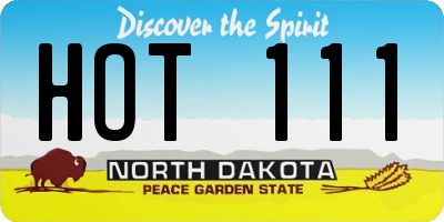 ND license plate HOT111