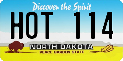 ND license plate HOT114