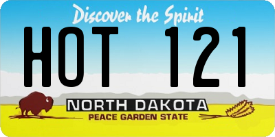 ND license plate HOT121
