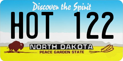 ND license plate HOT122