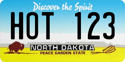 ND license plate HOT123