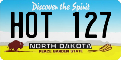 ND license plate HOT127