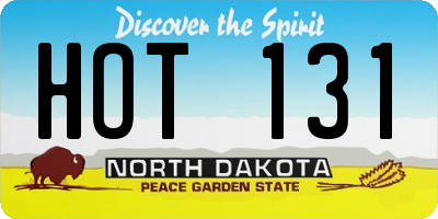 ND license plate HOT131