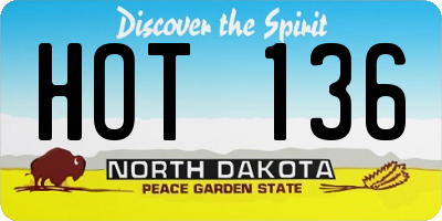 ND license plate HOT136