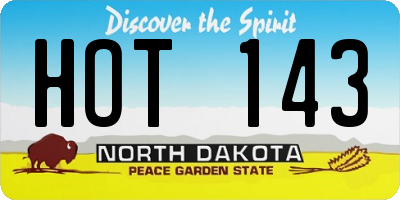 ND license plate HOT143