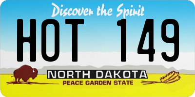 ND license plate HOT149