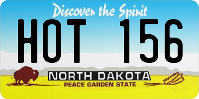 ND license plate HOT156