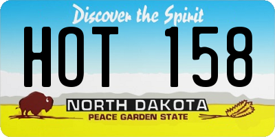 ND license plate HOT158