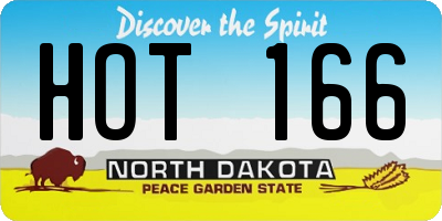ND license plate HOT166