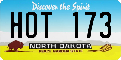 ND license plate HOT173