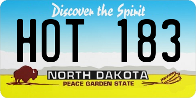 ND license plate HOT183