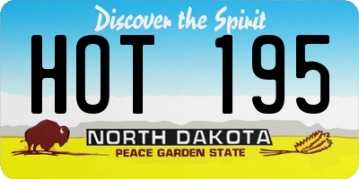 ND license plate HOT195