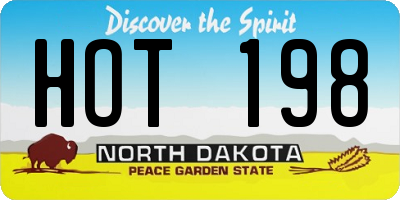 ND license plate HOT198