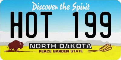 ND license plate HOT199