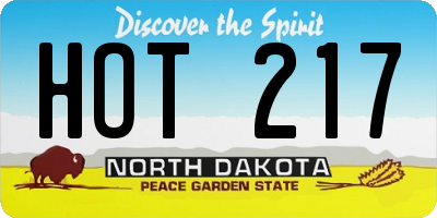 ND license plate HOT217