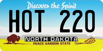ND license plate HOT220