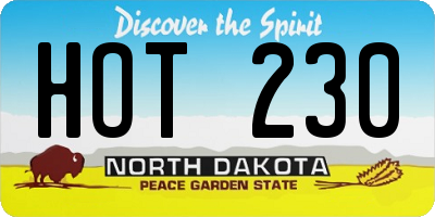 ND license plate HOT230